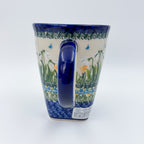 Back view of Snowdrop Garden XL mug showing handle