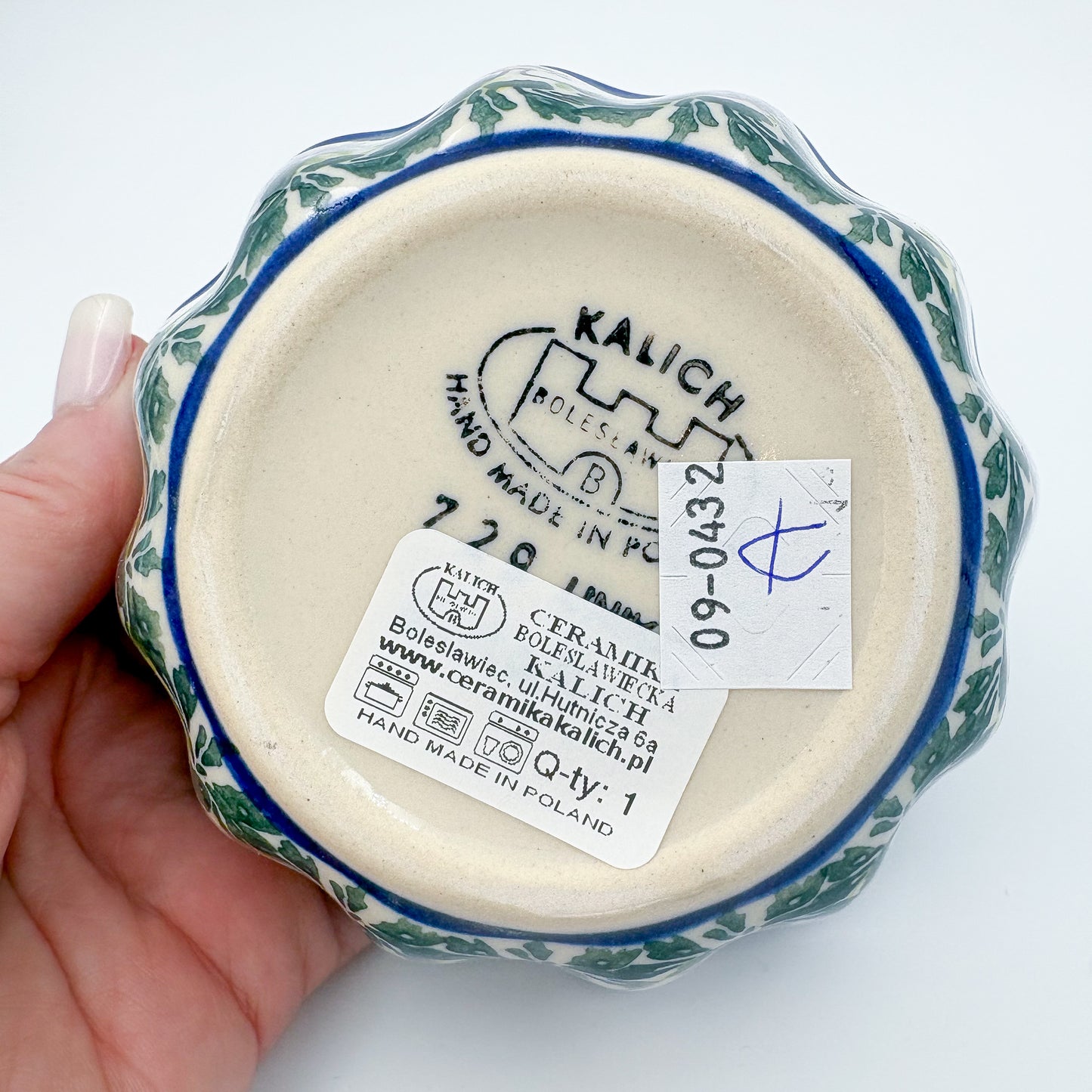 4” Small Babka Bowl.  Hand crafted Polish pottery stoneware:  Primrose Design