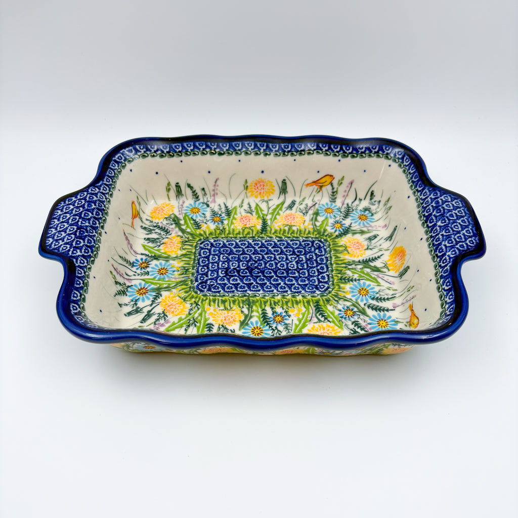 11.6" Baker Ada with Handles. Handmade in Poland.  UNIKAT Songbird Garden Design