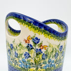 Basket Container & Utensil Med.  Handmade Polish pottery.  UNIKAT Bluebell Meadow Design
