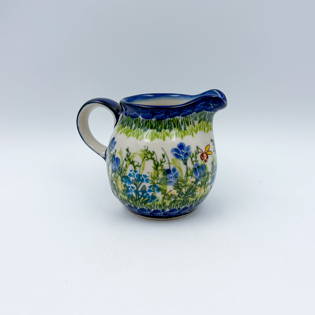 6 oz Kubus Creamer. Handcrafted in Poland UNIKAT Bluebell Meadow