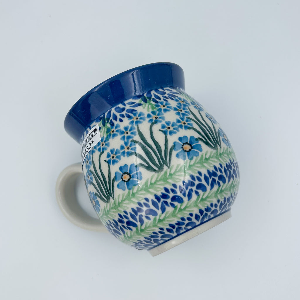 16 oz Polish Pottery bubble mug is made by talented artisans from Poland Blue April Showers Design.  Ceramika Bona Company