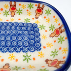 6" Butter Platter.  Handmade Polish pottery.  UNIKAT Holiday Rudolph