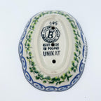 5” blue floral soap dish is a handmade by talented Polish artisans.