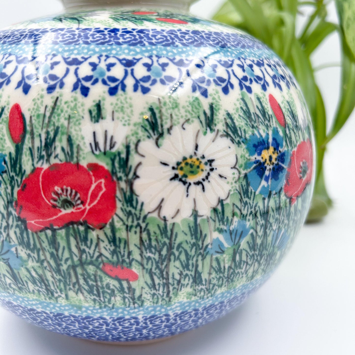  7” vase with floral design Polish fields 