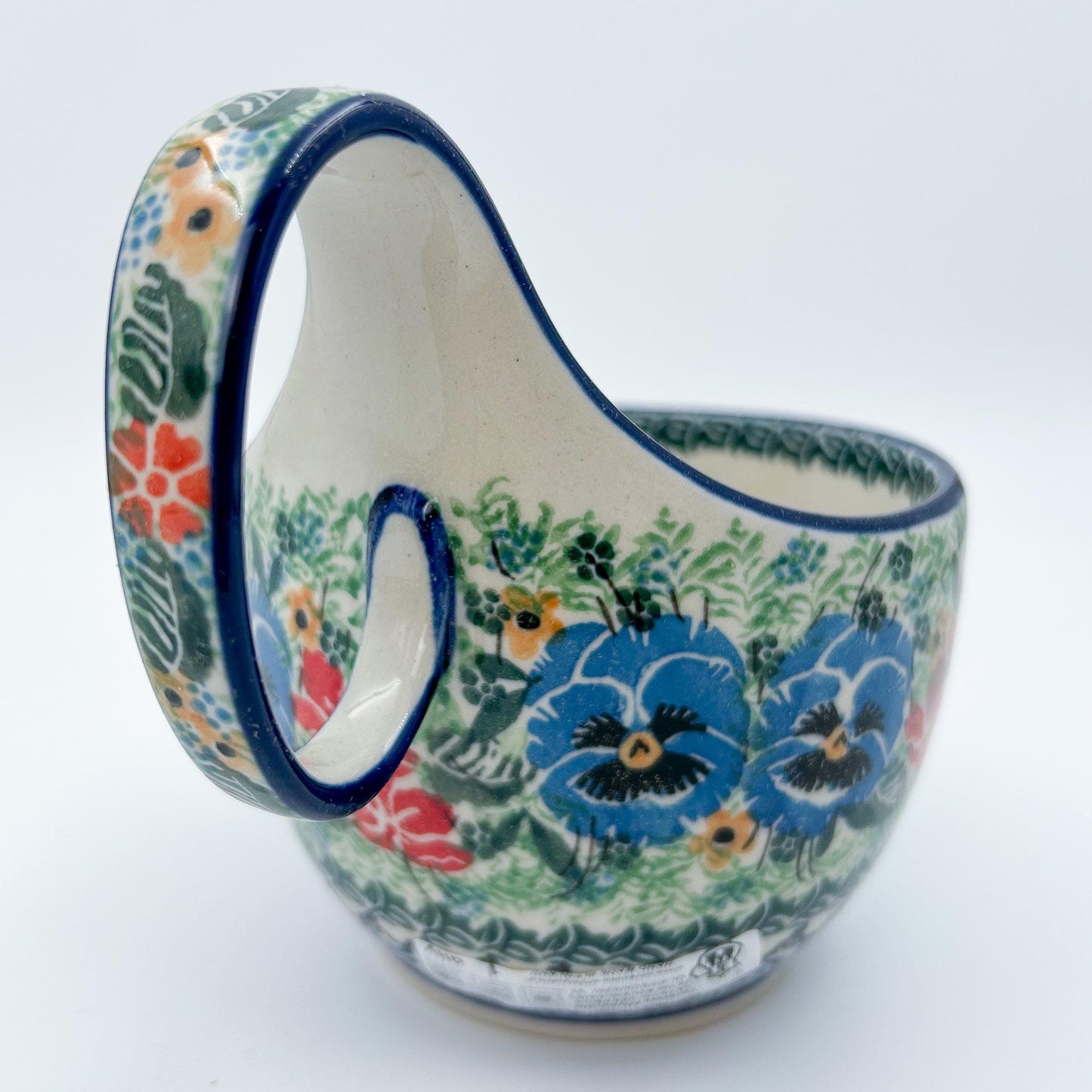 16oz foral bowl with loop handle in the UNIKAT Vibrant Bouquet pattern
