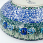 9”  Bowl.  Hand crafted Polish pottery stoneware: UNIKAT Moody Blues Design
