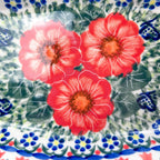 rectangular 8” baker with red poppy flowers is made by talented artisans