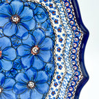 8 point blue floral platter in the Unikat Cobalt Poppies pattern