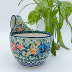 16oz foral bowl with loop handle in the UNIKAT Vibrant Bouquet pattern