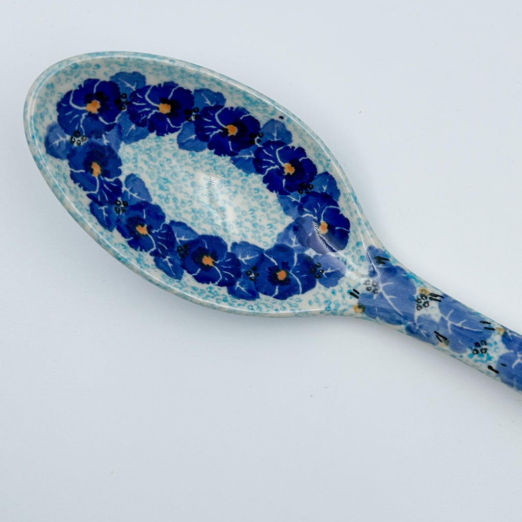 Spoon  13”.  Handmade Polish pottery.  UNIKAT Deep Winter Pattern
