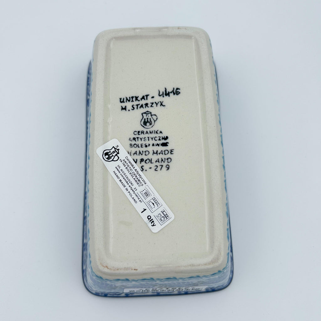 Mini Loaf Pan handmade in Poland.  UNIKAT Fields of Blue design