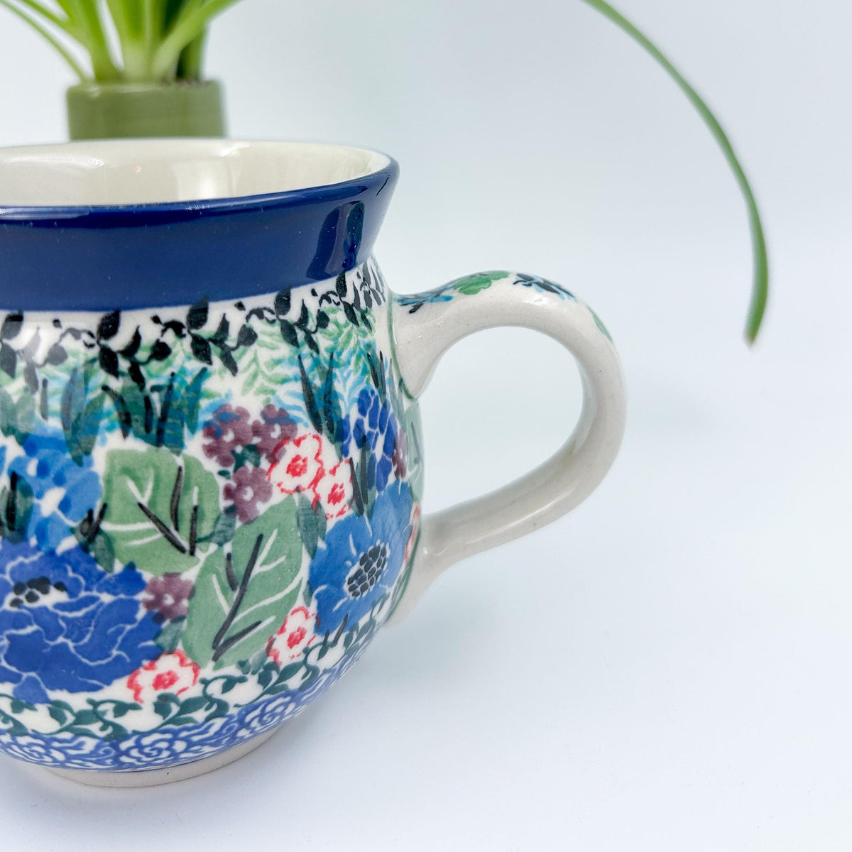 12 oz Polish Pottery floral bubble mug is made by talented artisans from Poland