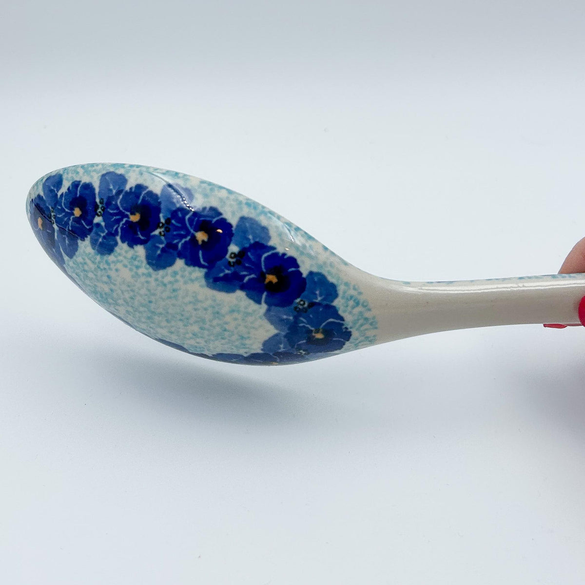 Spoon  13”.  Handmade Polish pottery.  UNIKAT Deep Winter Pattern