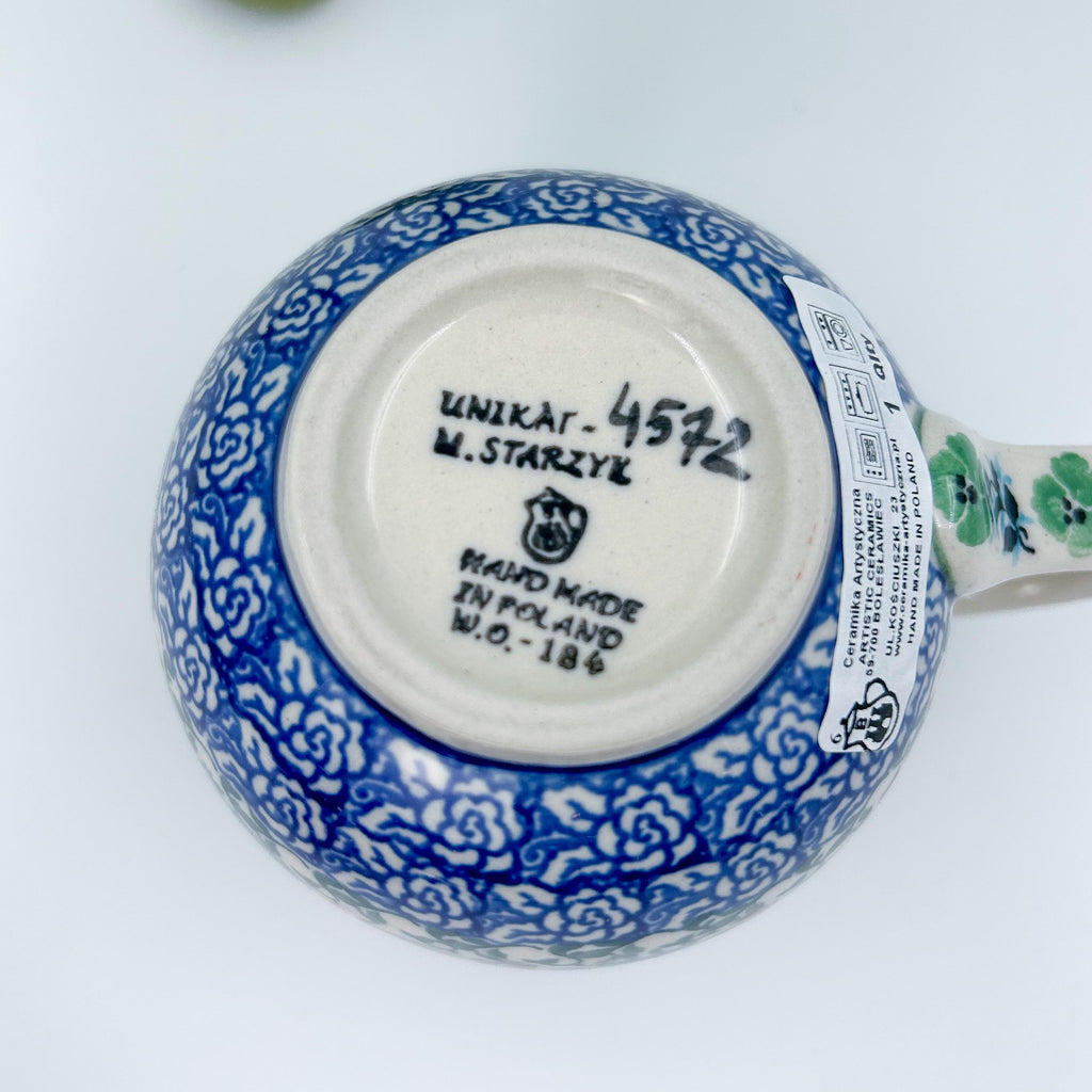 12 oz Polish Pottery floral bubble mug is made by talented artisans from Poland