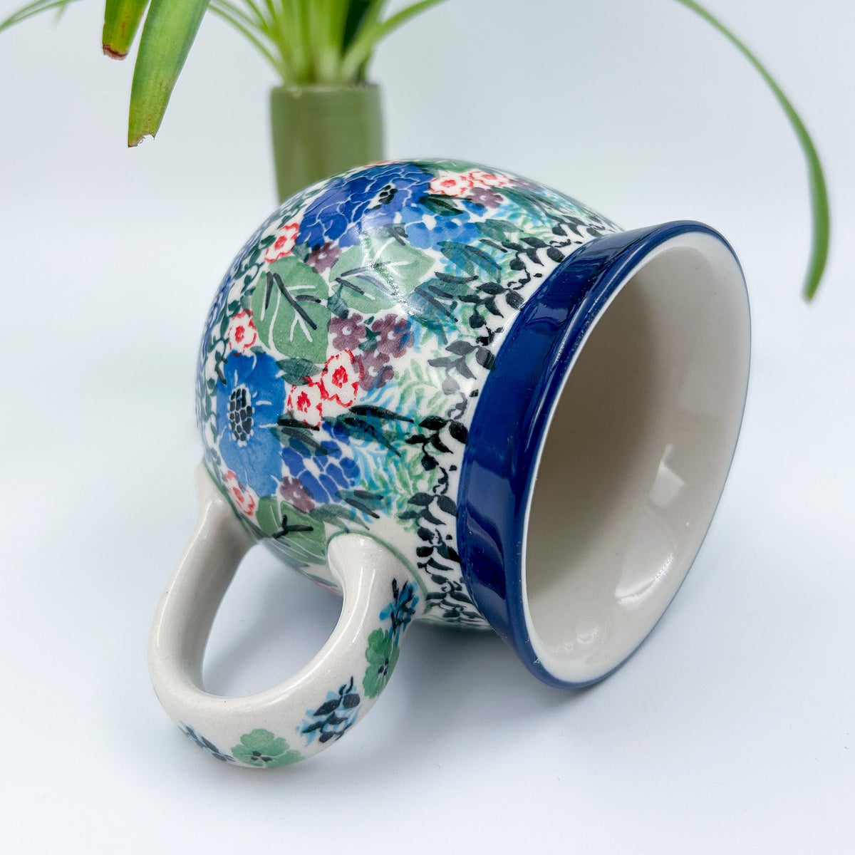 12 oz Polish Pottery floral bubble mug is made by talented artisans from Poland