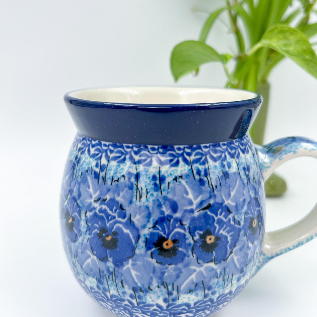 Deep Winter bubble mug on white background, straight-on front view