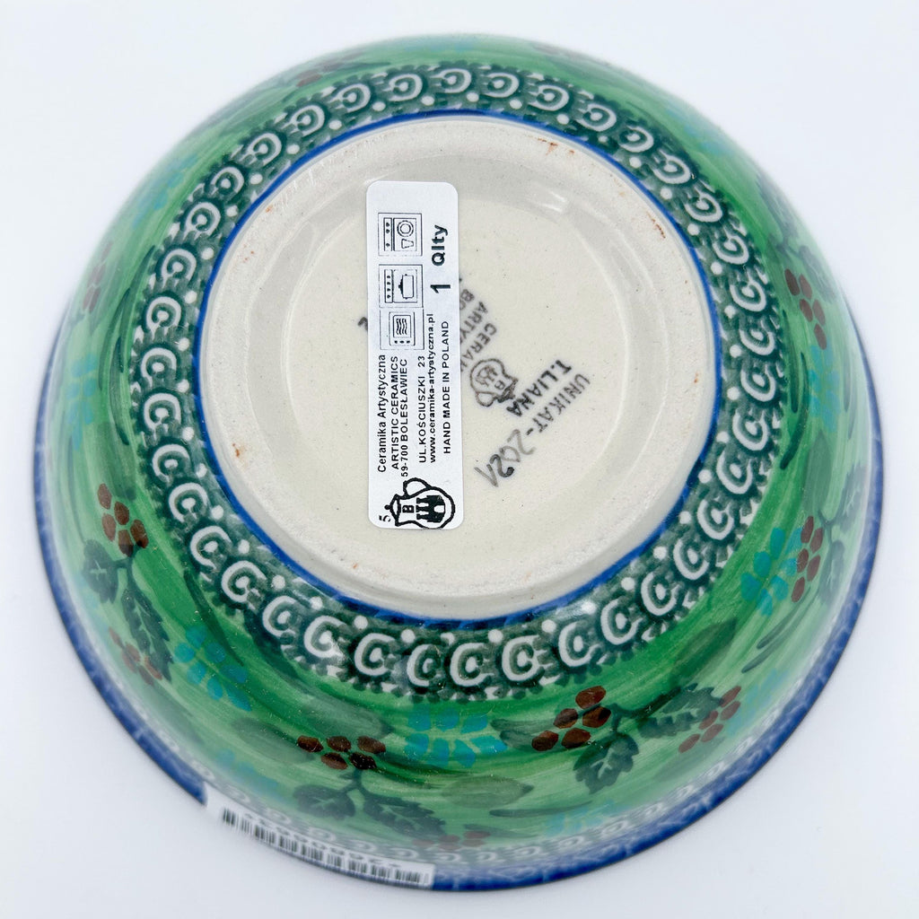 6.57” Stacking Bowl.  Hand crafted Polish pottery stoneware: UNIKAT Garden Delight Design