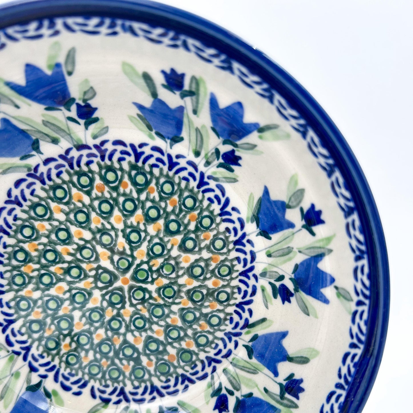 7”  Bowl.  Hand crafted Polish pottery stoneware: UNIKAT Tulip Fields Design