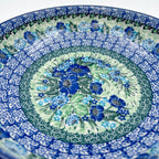 9”  Bowl.  Hand crafted Polish pottery stoneware: UNIKAT Moody Blues Design