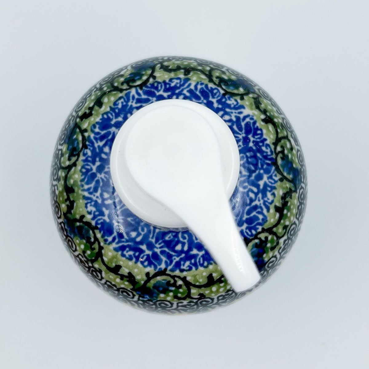 Soap Dispenser 5”.  Handmade Polish pottery.  UNIKAT Splendid Morning Glow