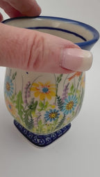 Tulip Mug 10oz. Handcrafted Polish pottery stoneware:  UNIKAT Wildflower Meadow Design