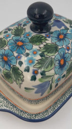 8 oz Polish Pottery Butter Dish is made by talented artisans from Poland. UNIKAT.  Zaklady Ceramiczne Company