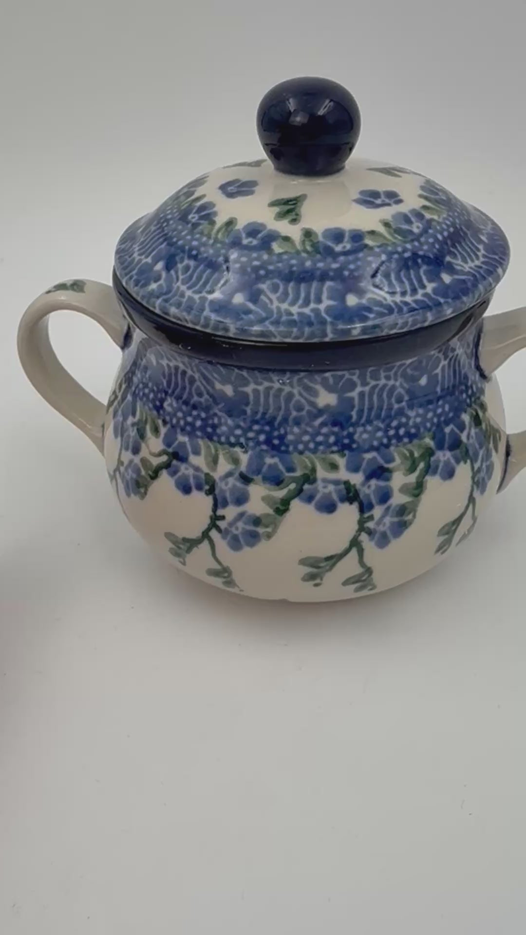 7oz. Sugar Bowl.  Baby Blue Bird Design