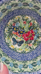 6" Scalloped Bowl.  UNIKAT Spring Floral Garland