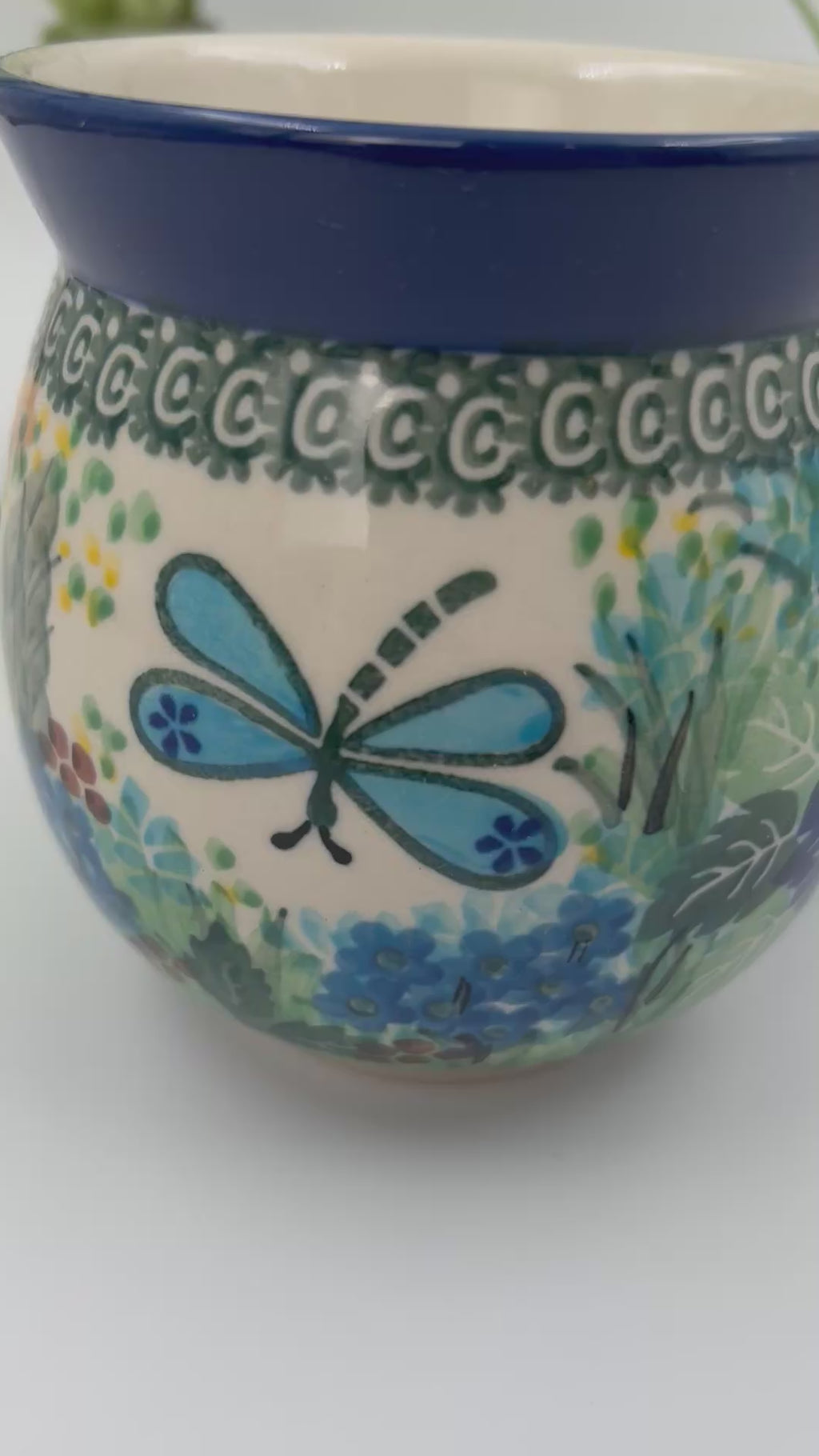 16 oz colorful floral Polish Pottery bubble mug is made by talented artisans from Poland.