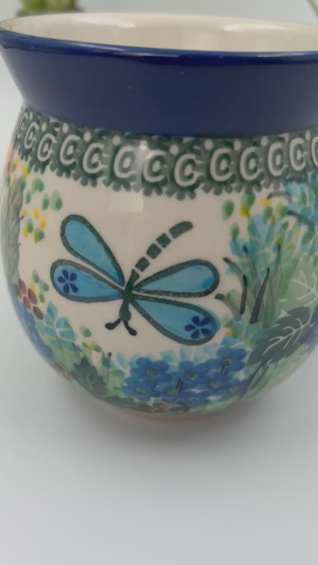 16 oz colorful floral Polish Pottery bubble mug is made by talented artisans from Poland.