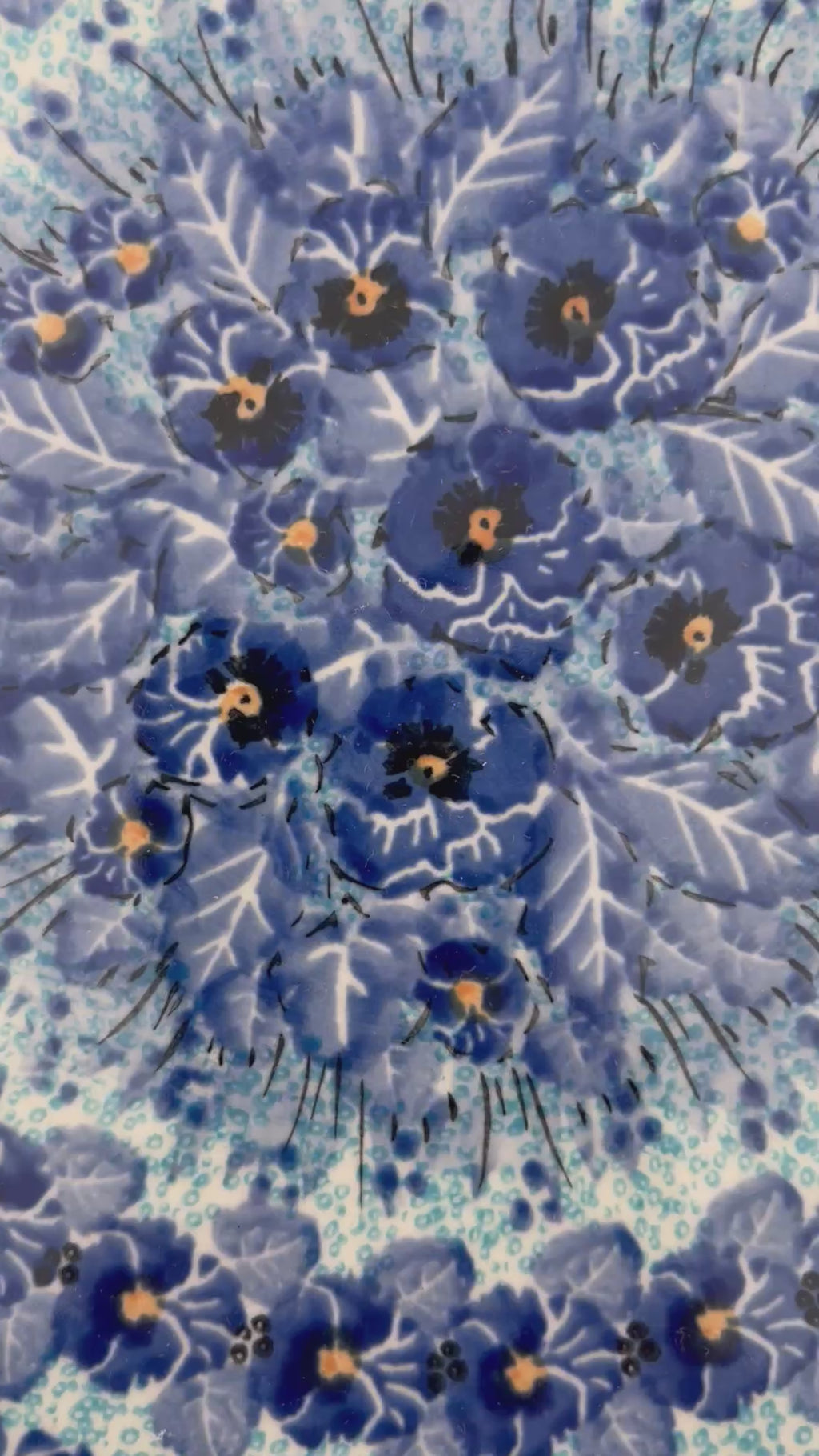 10.5” Plate.  Hand crafted Polish pottery stoneware: UNIKAT Deep Winter Design.