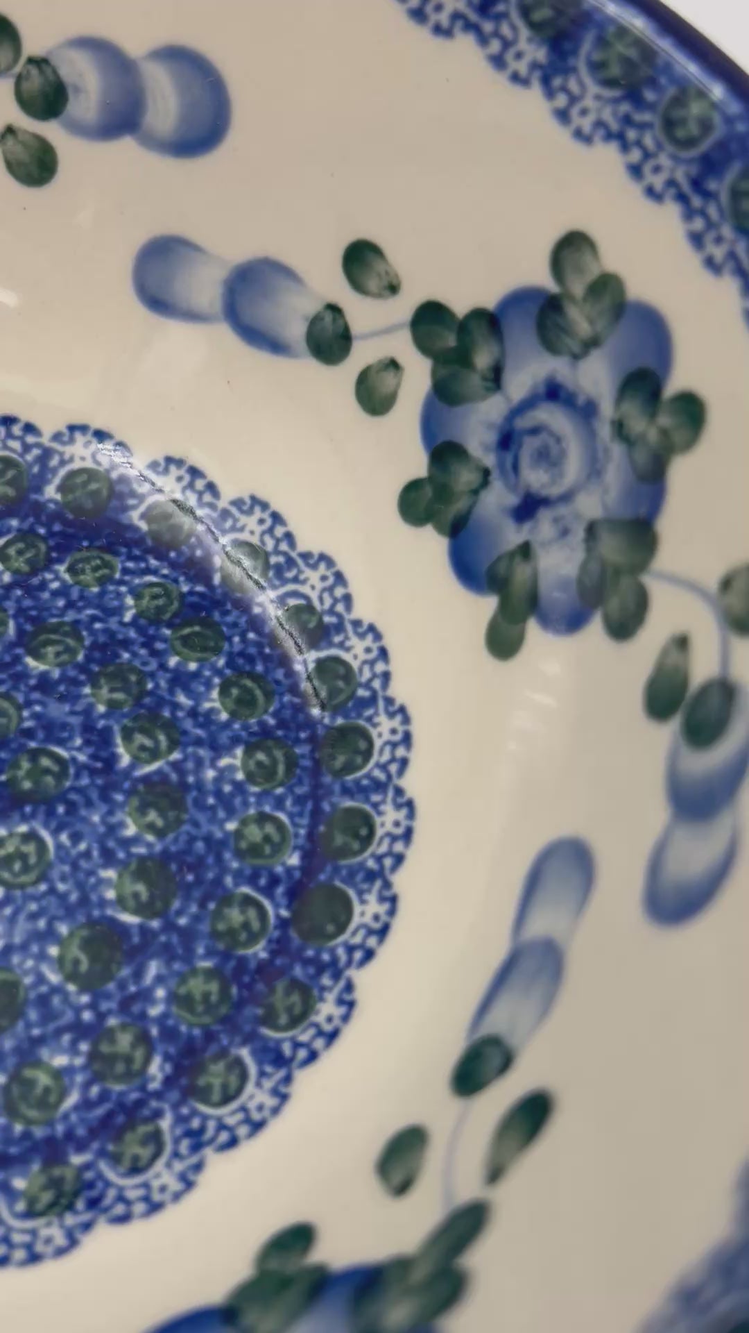 6.57” blue floral stacking bowl: Blue Poppies pattern