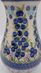 Vase 9”. Handmade Polish pottery.  UNIKAT Blueberry