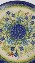 7.5” Plate.  Hand crafted Polish pottery stoneware: UNIKAT Bluebell Meadow