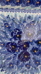 10” Square Plate.  Hand crafted Polish pottery stoneware: UNIKAT Deep Winter Pattern