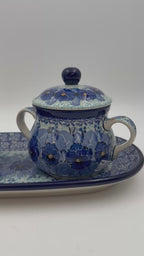 10" Cream and Sugar Set.  UNIKAT Deep Winter Design