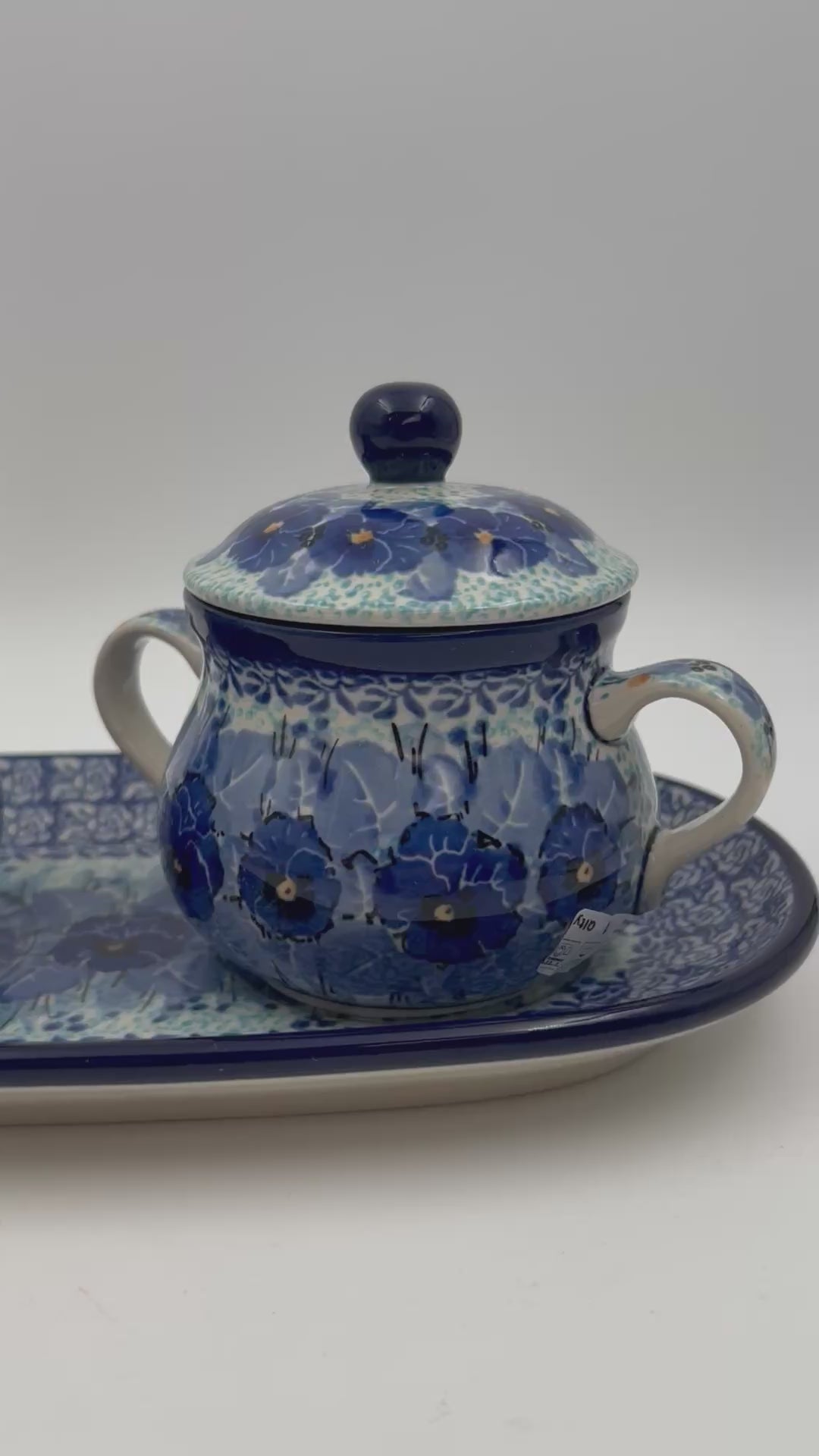 10" Cream and Sugar Set.  UNIKAT Deep Winter Design