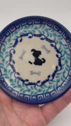 4” puppy plate is a handmade by talented Polish artisans. This small roundpuppy plate is a dachshund image is simple adorable. 4" Round Ceramika Bona Company