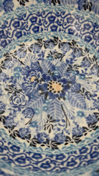 6.57” Stacking Bowl.  Hand crafted Polish pottery stoneware: UNIKAT Fields of Blue Design