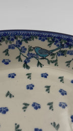 8" Oval Baker handmade in Poland.  Baby Bluebird Design