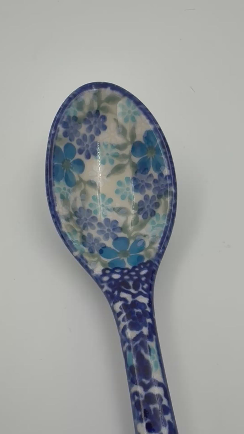 Spoon Lg 8”.  Handmade Polish pottery. UNIKAT - Style 1