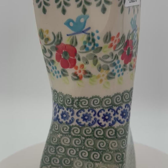 7” floral blue vase is a handmade by talented Polish artisans  Dimensions 6.73" x 2.48"
Ceramika Bona Company