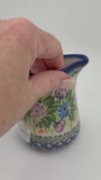8 oz Pitcher/Creamer.  UNIKAT Floral Garden Design