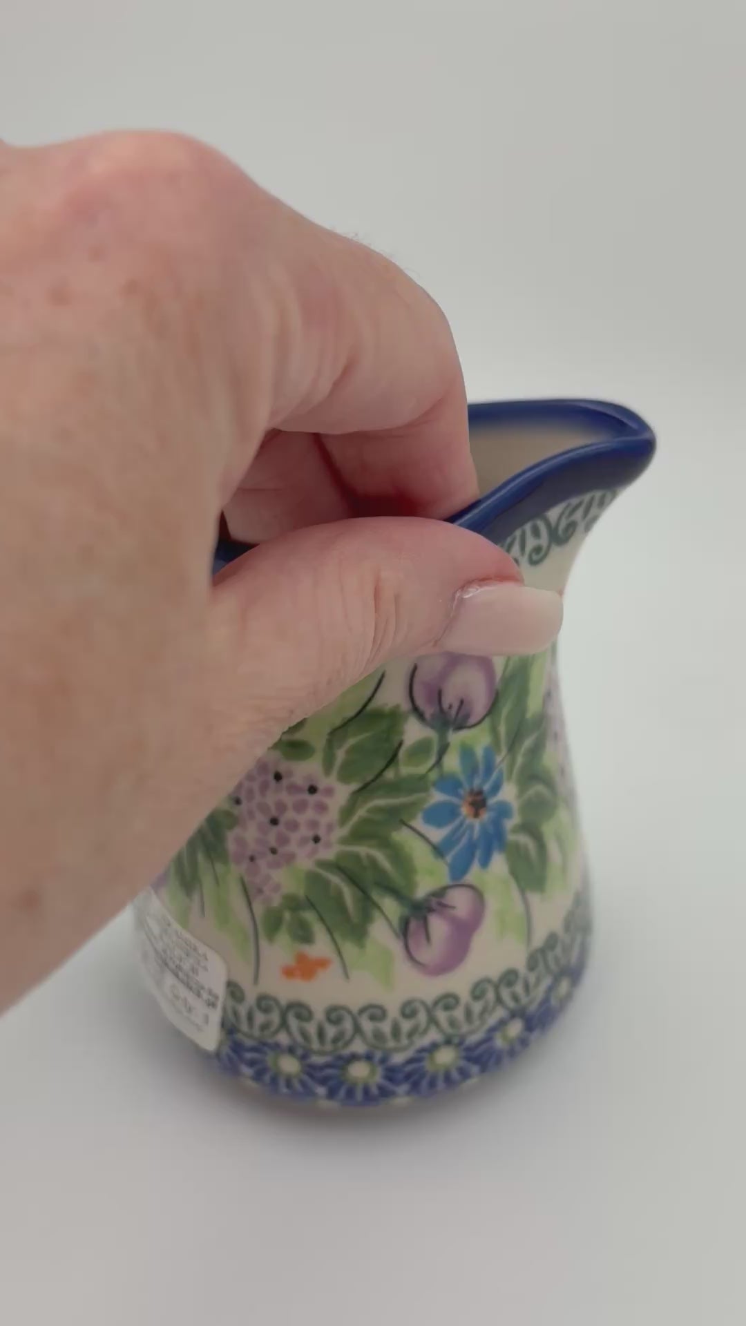8 oz Pitcher/Creamer.  UNIKAT Floral Garden Design