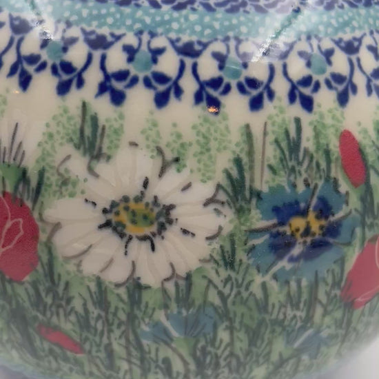  7” vase with floral design Polish fields 