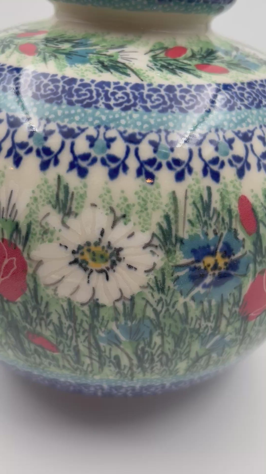  7” vase with floral design Polish fields 