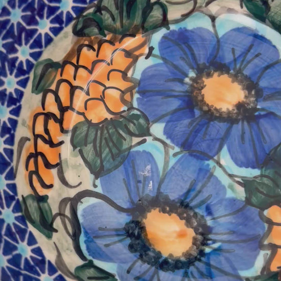 Polish pottery 6.” Farm Bowl in the UNIKAT Corn in the Blue Pattern pattern. 27 ounces of fluid.
Dimension 6.3” X 2.99"
Cer-Raf Company