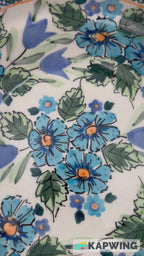 Polish pottery 7” blue floral bowl in the UNIKAT Evangeline pattern.  It holds 25 ounces of fluid
Dimension 6.61” Round
Zaklady Ceramicka Company