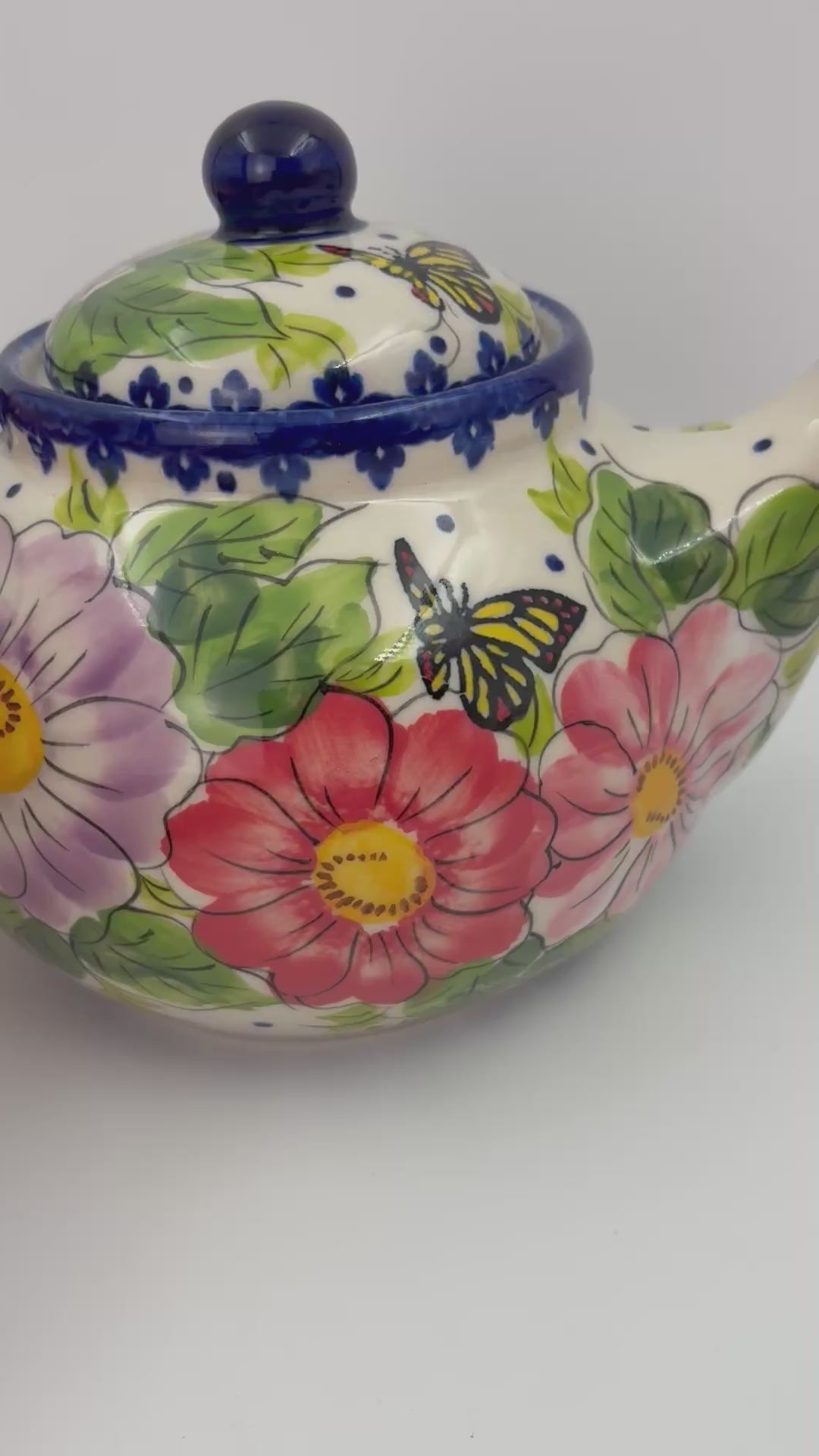 47 oz Teapot Kubus Handcrafted Pottery in Poland.  UNIKAT Monarch Design